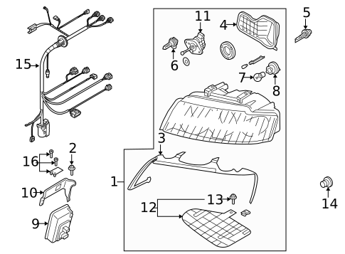 Headlamp Components for 2006 Audi A4 Quattro #3
