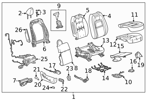Passenger Seat Components for 2019 GMC Canyon #1