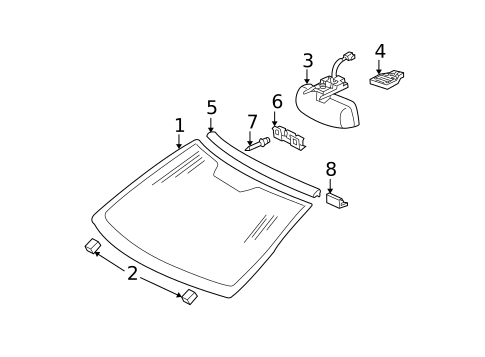 Glass - Windshield for 2005 Mercedes-Benz S600 #0