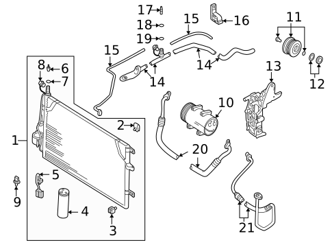 Condenser, Compressor & Lines for 2006 Volvo S80 #0