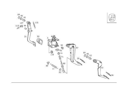 Pedal Assembly with Bearing for 2000 Mercedes-Benz C280 #0