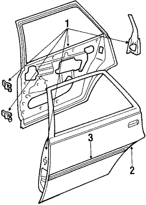 Door & Components for 1989 Pontiac LeMans #1