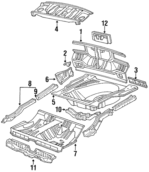 Rear Floor & Rails for 1988 Toyota Celica #1