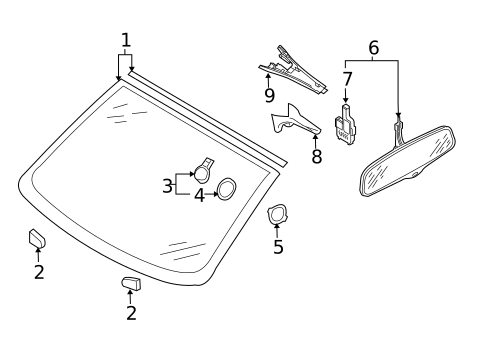 Glass - Windshield for 2010 Audi Q7 #0