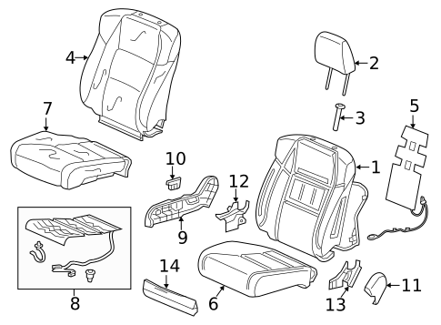 Passenger Seat Components for 2019 Acura ILX #0