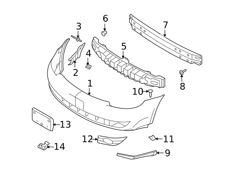 Bumper & Components - Front for 2008 Ford Taurus #0