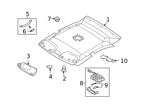 Interior Trim - Roof for 2005 Kia Optima #1