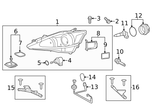Headlamp Components for 2014 Lexus IS F #0
