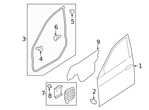 Door & Components for 2014 Subaru Impreza #0