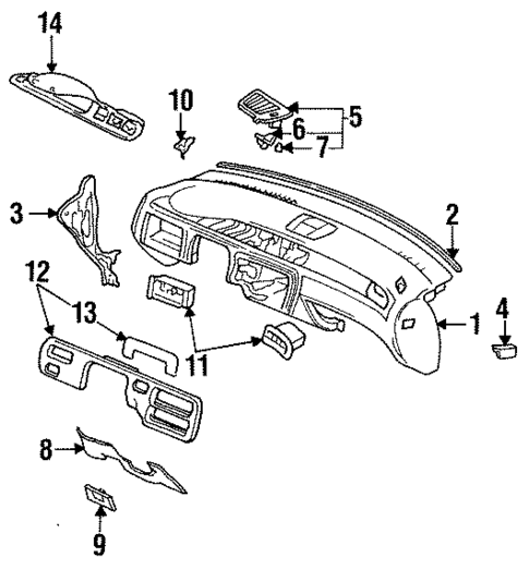 Upper Instrument Panel for 1995 Honda Civic #0