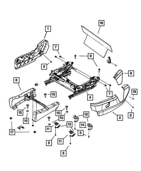 Front Seats - Adjusters, Recliners, Shields and Risers for 2017 Dodge Grand Caravan #0