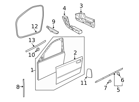 Door & Components for 2008 Saab 9-3 #0