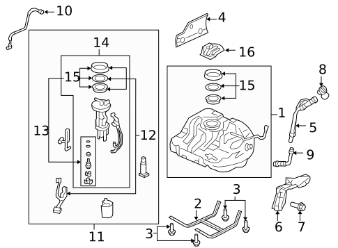 Fuel System Components for 2009 Honda Civic #1
