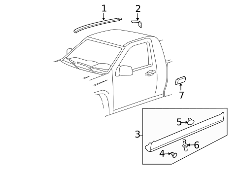 Exterior Trim - Cab for 2005 Chevrolet Colorado #1