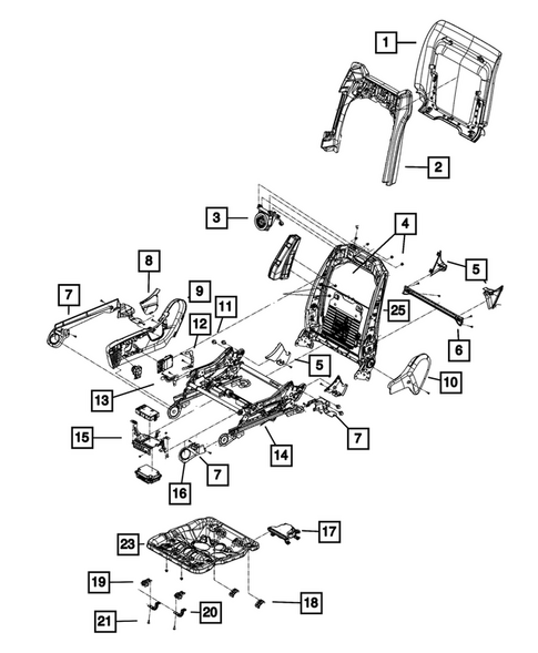 Front Seats - Adjusters, Recliners, Shields and Risers for 2025 Dodge Durango #1