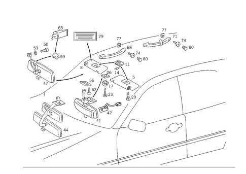 Sun Visor, Interior Mirror, Grab Handle for 1997 Mercedes-Benz C230 #0