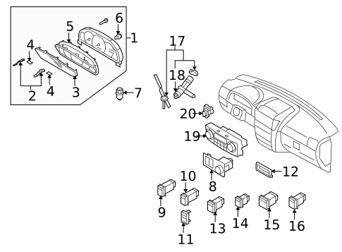 Cluster & Switches for 2009 Kia Spectra5 #4