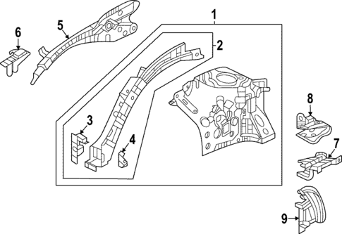 Structural Components & Rails for 2022 Honda Civic #1