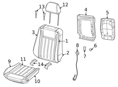 Front Seat Components for 2016 Dodge Challenger #1