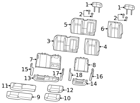 Rear Seat Components for 2013 Ram 1500 #1