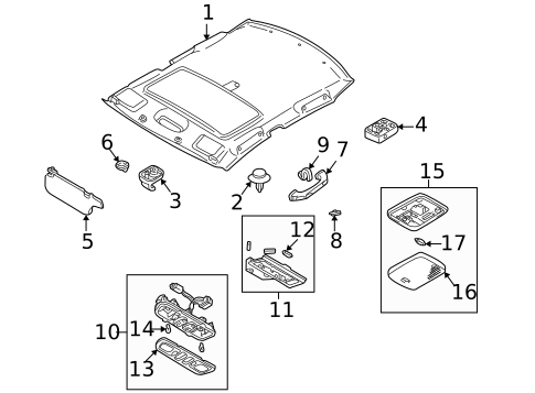 Interior Trim - Roof for 1999 Mazda Protege #1