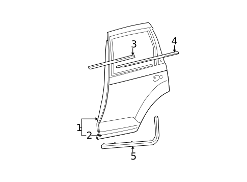Door & Components for 2001 Chrysler PT Cruiser #1