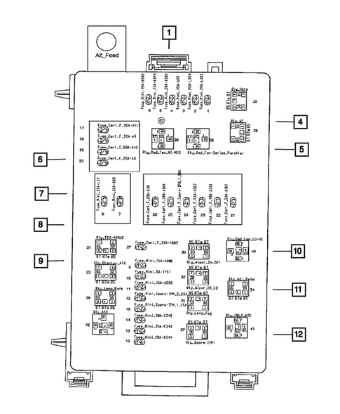 Power Distribution Center, Fuse Block, Junction Block, Relays and Fuses for 2011 Chrysler 300 #0
