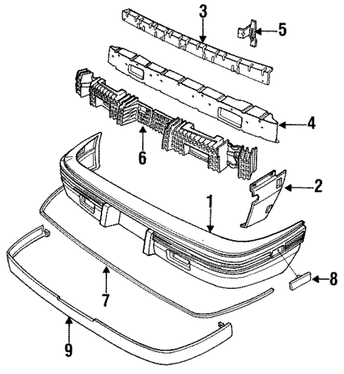 Bumper & Components - Rear for 1988 Pontiac LeMans #0