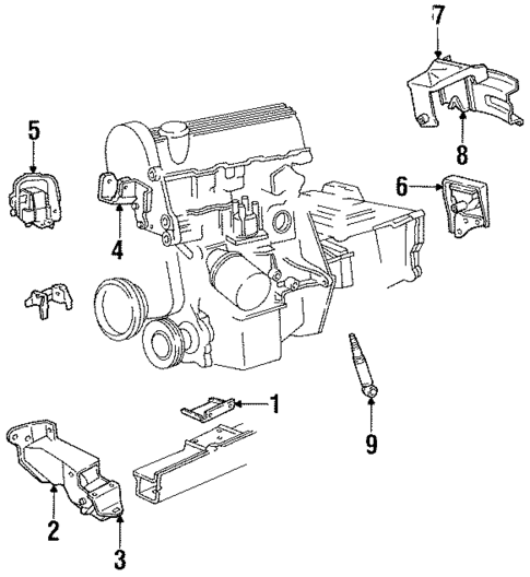 Engine Mounting for 1990 Dodge Spirit #0
