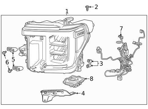 Headlamp Components for 2023 GMC Sierra 3500 HD #0