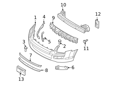 Bumper & Components - Front for 2008 Mercury Milan #0