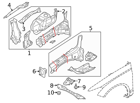 Structural Components & Rails for 2014 Ford Fusion #0