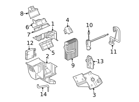 Evaporator & Heater Components for 2006 Buick Terraza #1