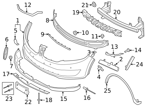 Bumper & Components - Front for 2018 Lincoln MKX #0