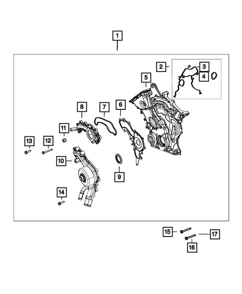 Timing Belt/Chain and Cover and Balance Shaft for 2018 Jeep Wrangler #1