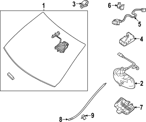Glass - Windshield for 2020 Mercedes-Benz GLC 63 AMG® #0