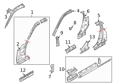Center Pillar & Rocker for 2005 Nissan 350Z #0
