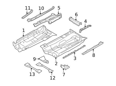Floor & Rails for 2016 Volkswagen Eos #0