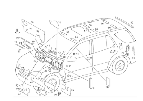Insulation in Passenger and Luggae Compartment for 2000 Mercedes-Benz ML320 #1