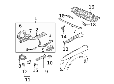 Structural Components & Rails for 2007 Audi A4 Quattro #1