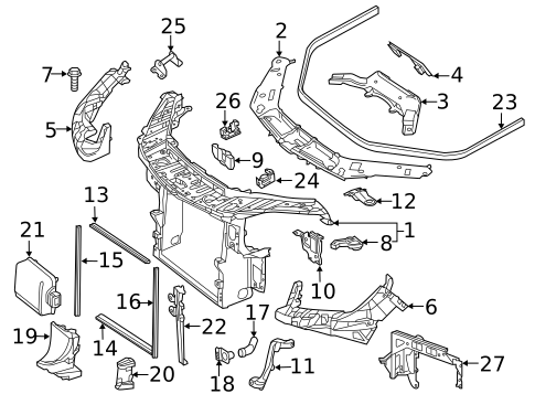 Radiator Support for 2015 Mercedes-Benz GL 350 #0