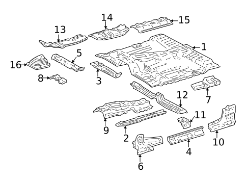 Floor - Cab for 2000 Toyota Tundra #1