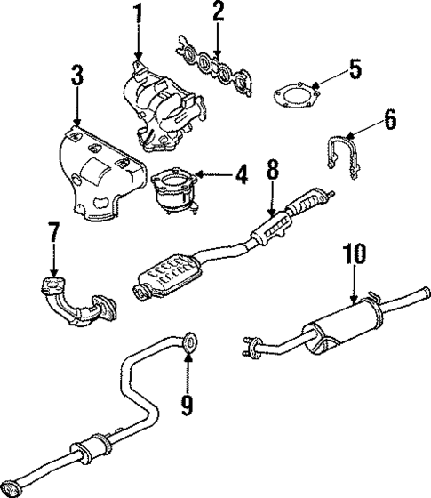 Exhaust Components for 1997 Mazda Protege #0