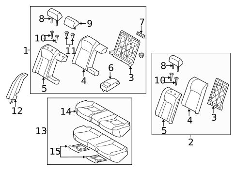 Rear Seat Components for 2012 Hyundai Azera #0