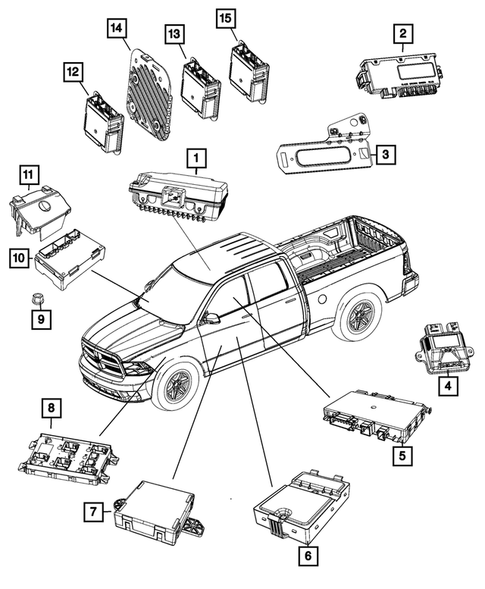 Keys, Modules and Engine Controllers for 2014 Ram 3500 #1