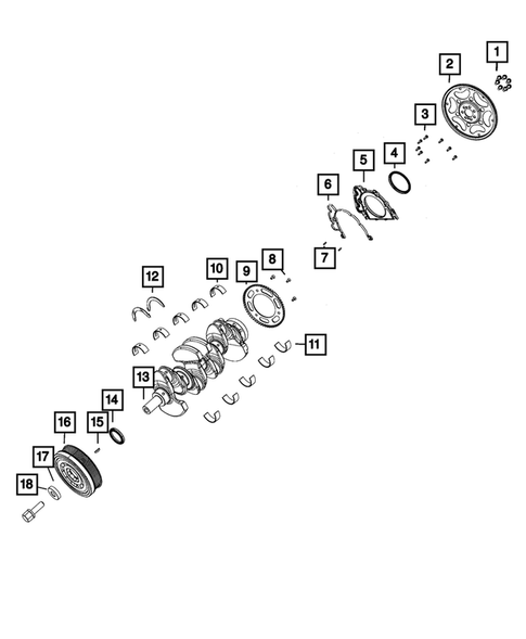 Crankshaft, Piston, Drive Plate, Flywheel, and Damper for 2021 Jeep Wrangler #1