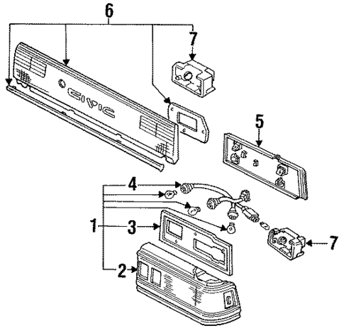 Tail Lamps for 1989 Honda Civic #0