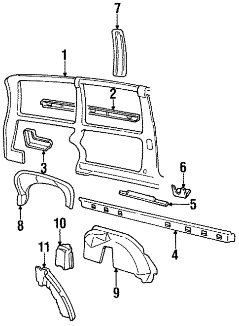 Inner Components for 1991 Pontiac Trans Sport #1