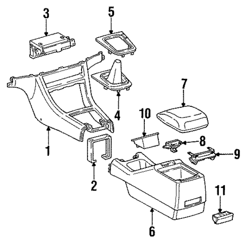 Rear Console for 1995 Toyota Camry #0