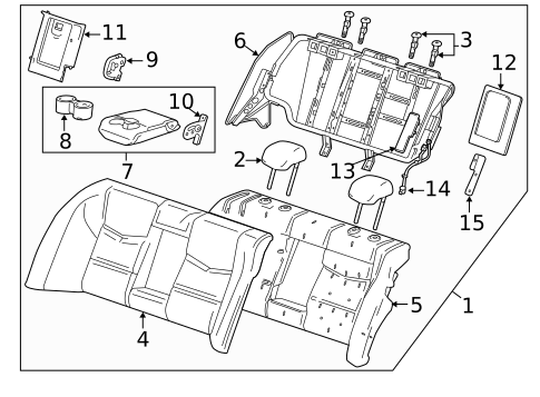 Rear Seat Components for 2016 Cadillac ATS #6